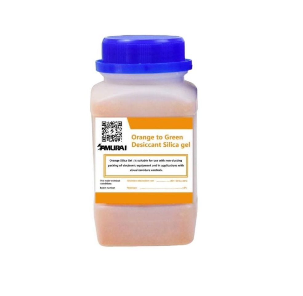 Samurai Dry Box Desiccant Silica Gel Bottle (500g) - Blue/Orange