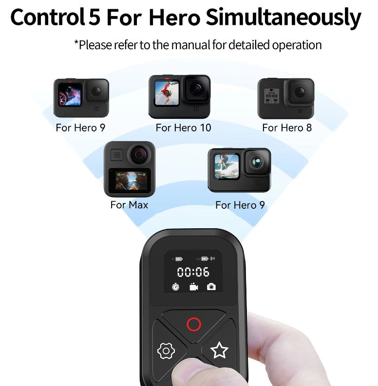 Telesin T10 Remote Controller for Gopro Hero 8/9/10/11/12/13/Max FREE 3-Way Arm Tripod