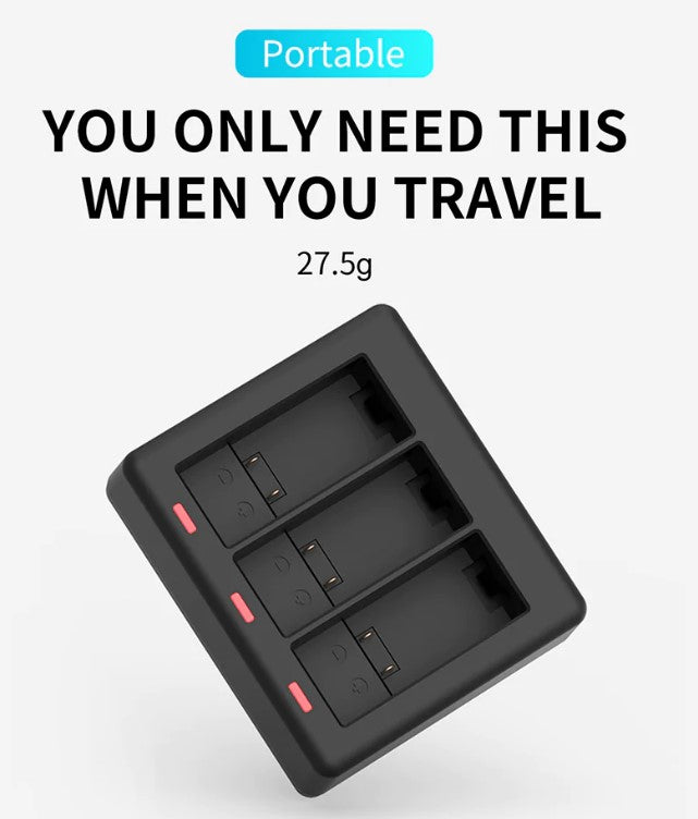 Telesin Batteries Charger with 3 Slots for Gopro Hero 9/10/11/12/13