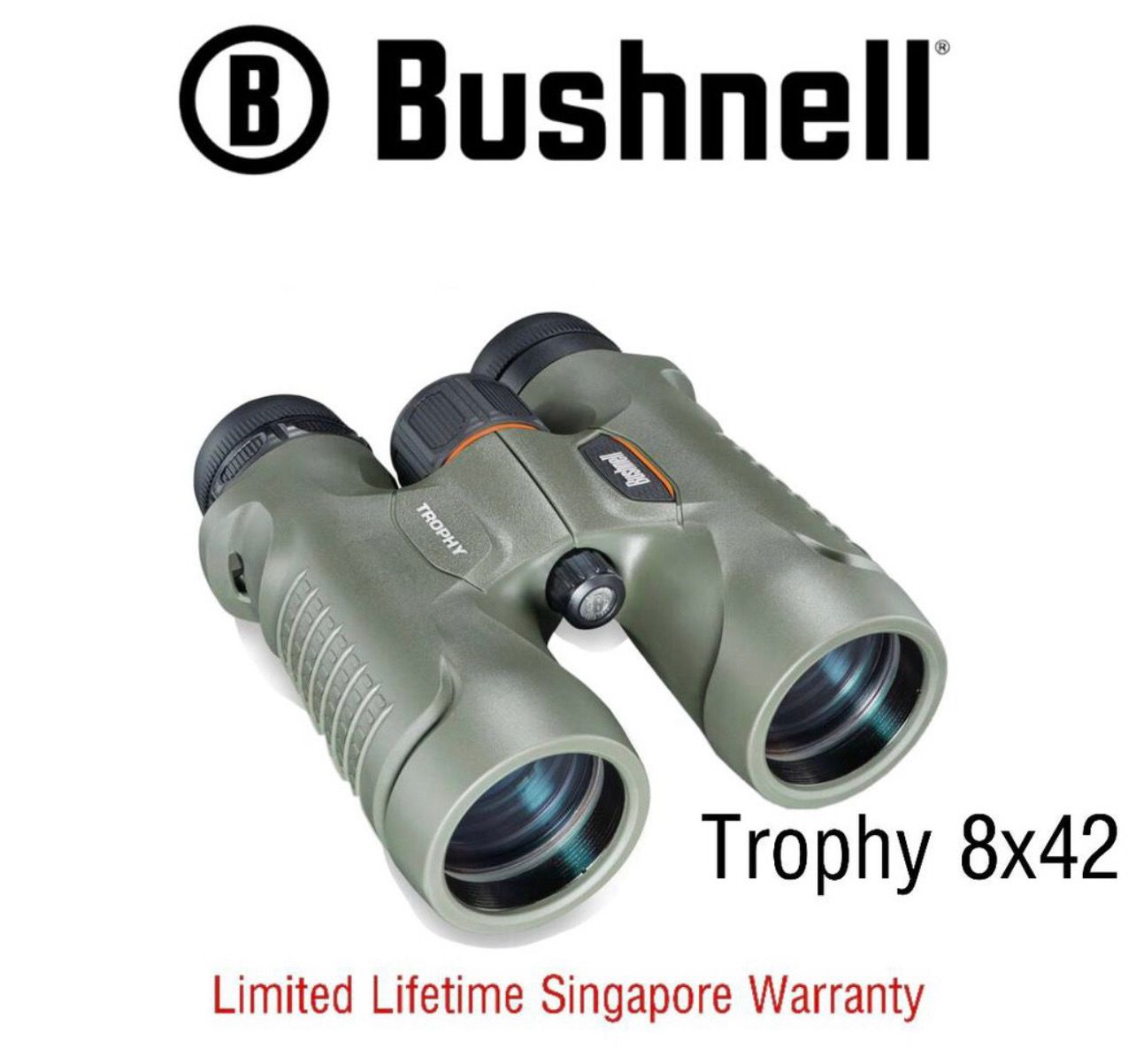 Bushnell Binoculars Trophy 8x42 (334208)- Limited Lifetime Warranty
