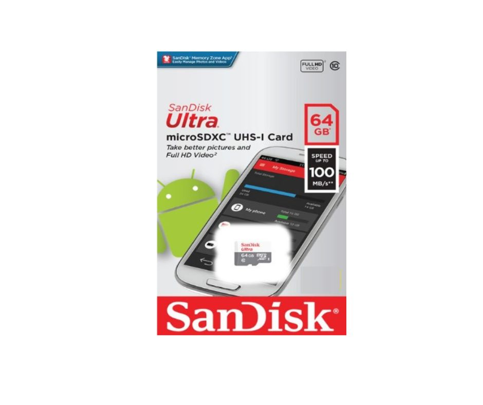 SanDisk Ultra microSDXC UHS-I cards 100MB/s Without Adapter (SDSQUNR)