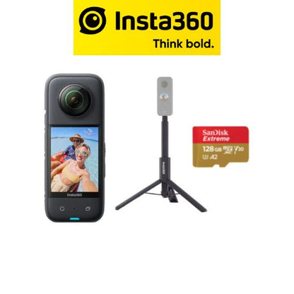 Insta360 ONE X3 With 2in1 Invisible Selfie Stick/tripod & MicroSD card- 1 Year Local Manufacturer Warranty