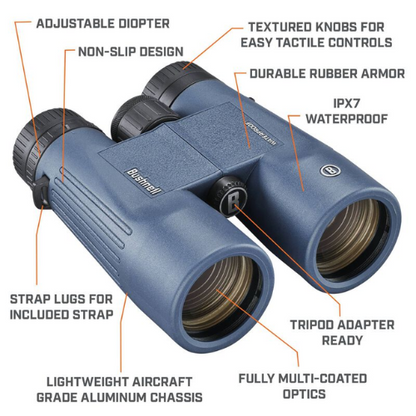 Bushnell H20 Waterproof Binoculars 7x50 (157050R) FREE Air Duster - Limited Lifetime Warranty