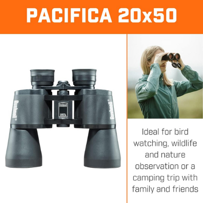 Bushnell Pacifica 20x50 Porro Prism Binoculars (212050) - Limited Lifetime Warranty