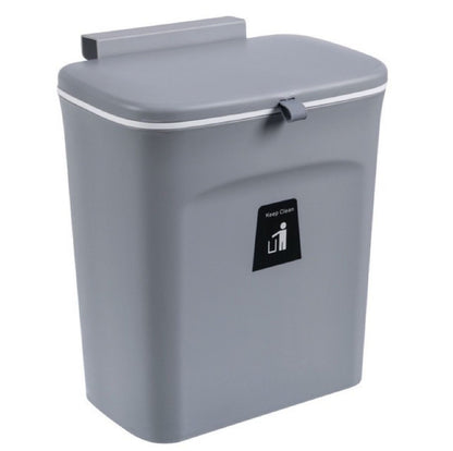 Hanging Trash Rubbish Bin 9L (White / Grey)