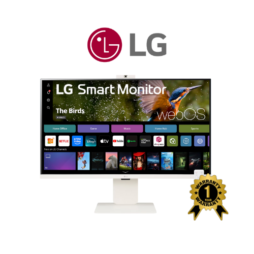 LG 32” 4K UHD IPS Smart Monitor with webOS and built-in FHD webcam (32SR75U-W / 32SR85U-W)