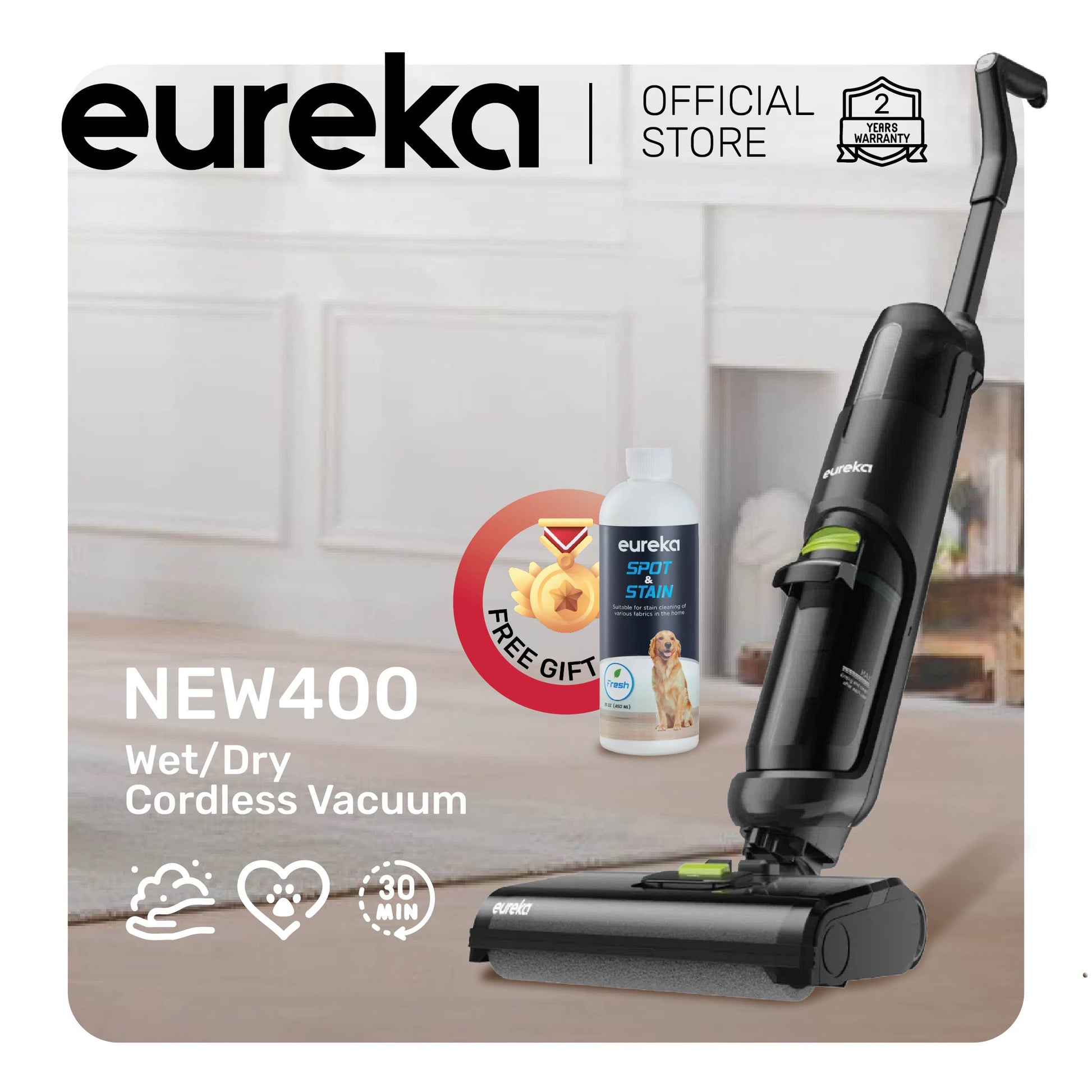 Eureka NEW400 Cordless Wet Dry Vacuum All-in-One Mop FREE