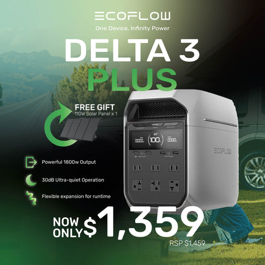 🎉 [Aug Promotion] EcoFlow DELTA 3 Plus Portable Power Station - 5 Years Local Manufacturer Warranty with 110W Solar Panel