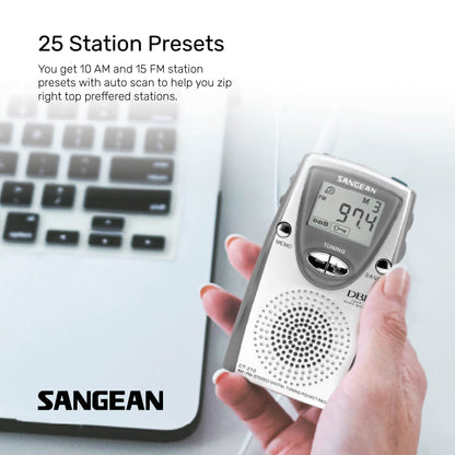 Sangean DT-210 (AM / FM-Stereo Pocket Radio) - 1 Year Manufacturer Warranty