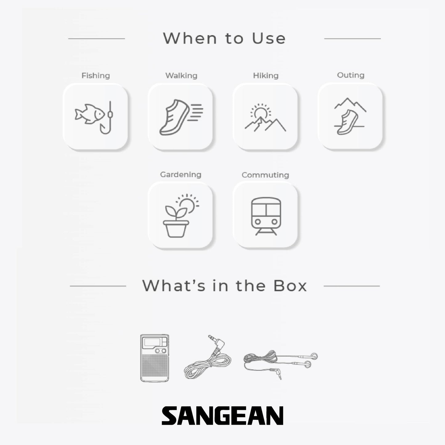 Sangean DT-250 AM / FM-Stereo Pocket Radio (Silver) - 1 Year Manufacturer Warranty