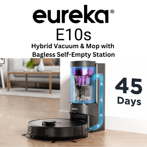 Eureka E10S Hybrid Vacuum and Mop with Bagless Self-Empty Station FREE USB hand mixer/blender