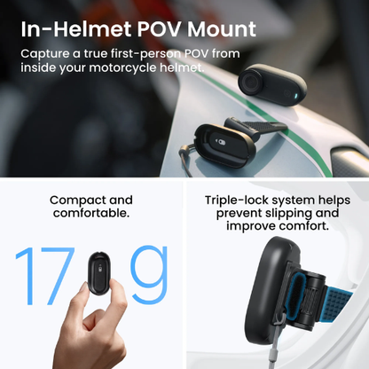 Insta360 GO3S Motorcycle In-Helmet POV Bundle (Special Edition) Midnight Black 128GB