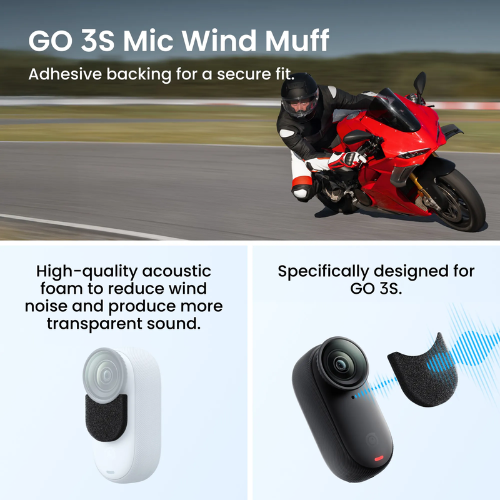 Insta360 GO3S Motorcycle In-Helmet POV Bundle (Special Edition) Midnight Black 128GB