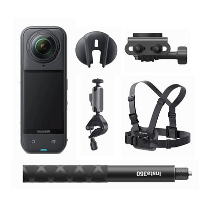 Insta360 X5 Road Cycling Bundle (Independent) (Lens Cap, 114cm Invisible Selfie Stick, Bike Computer Mount(Independent Handlebars) and Bike Kit)