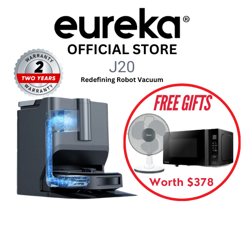 Eureka J20 Robot Vacuum (2years Warranty) FREE Microwave(MV-TC26TF) and Electric Fan (MS1315BW)