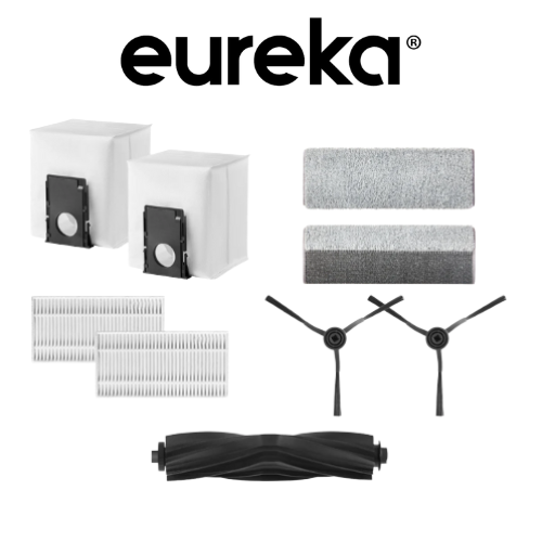 Eureka Authentic Accessory Set: 2 Side Brush + 1 Roller Brush + 2 Mops + 2 HEPA + 2 Dust Bag