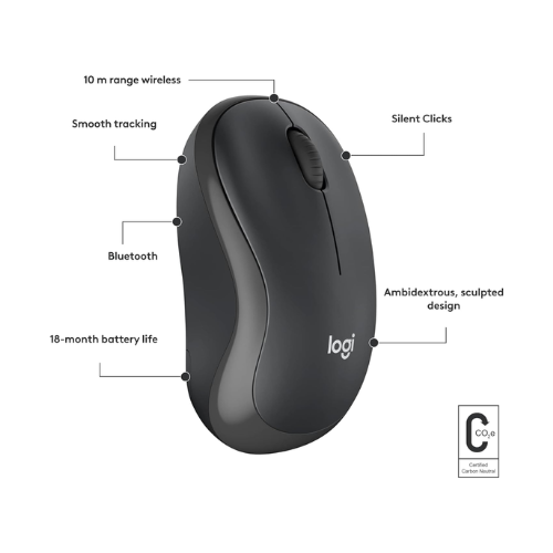 Logitech M241 Silent Bluetooth Mouse Graphite (910-007416) - 1 Year Warranty