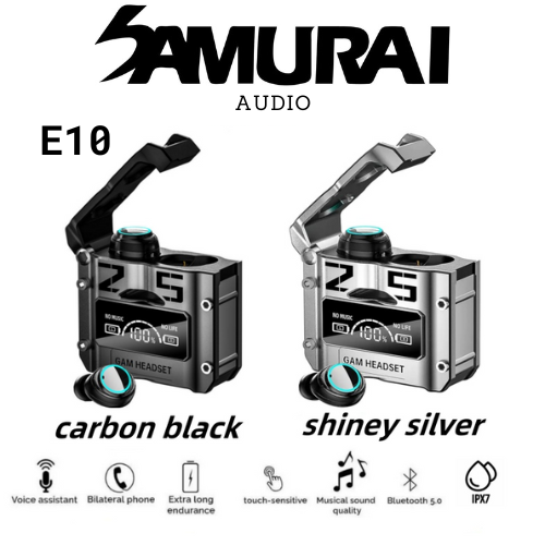 Samurai Audio E10 Wireless Bluetooth 5.2 Professional Grade Metallic Design Earbud - 1 Year Warranty