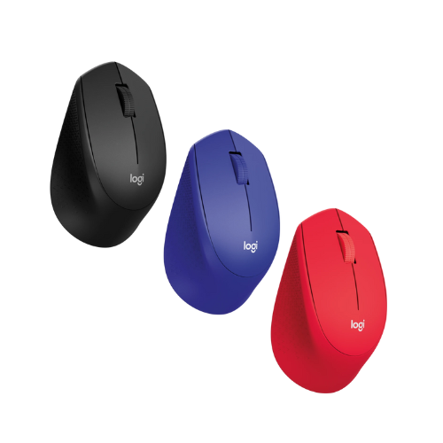Logitech M331 Silent Plus Wireless Mouse (Black / Red / Blue) - 1 Year Warranty