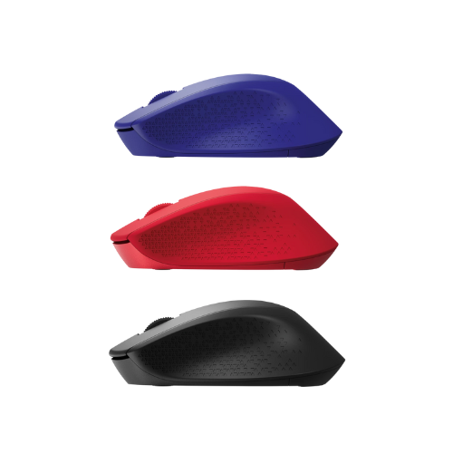 Logitech M331 Silent Plus Wireless Mouse (Black / Red / Blue) - 1 Year Warranty
