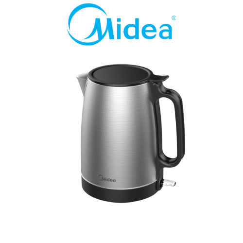Midea 1.7L Fast Boiling Electric Kettle, Stainless Steel Grey,MK-1703M