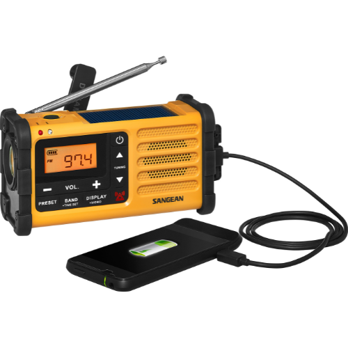 Sangean MMR-88 FCC AM / FM / WX / Multi-Powered Radio (Yellow) - 1 Year Manufacturer Warranty