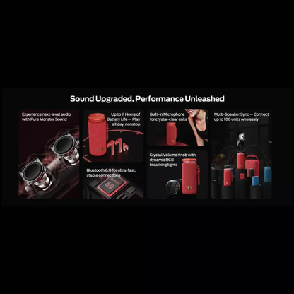 Monster Blaster Glow Portable Bluetooth Speaker - M210