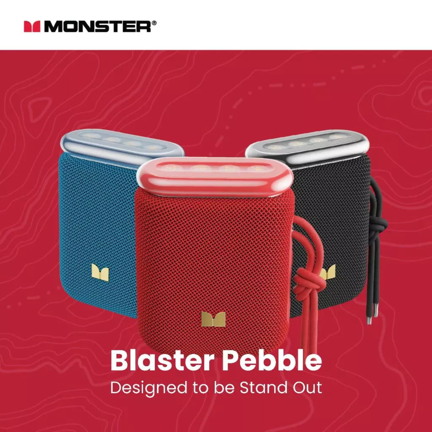 Monster Blaster Pebble Portable Bluetooth Speaker - D139