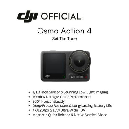 Osmo Action 4 4K/120fps Camera Standard Combo – DJI Official Retail UK