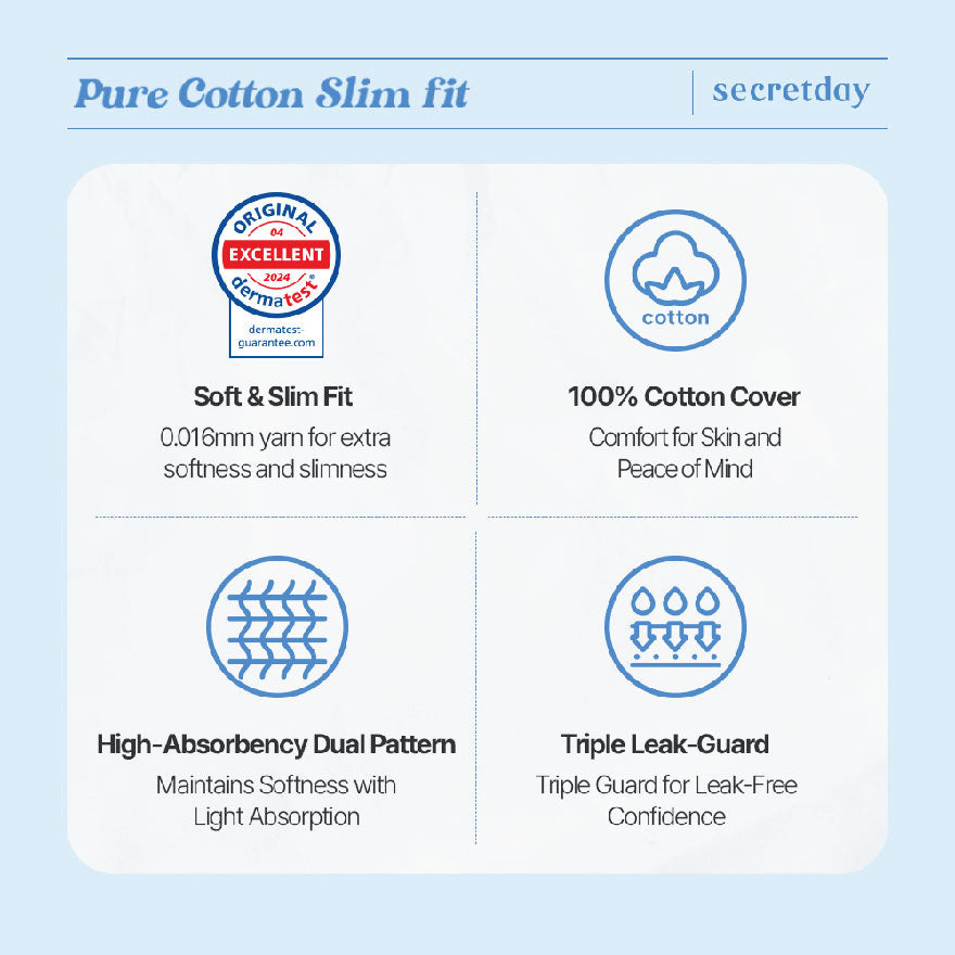 SECRETDAY - PURE COTTON SLIM FIT MEDIUM 24.5CM 16S