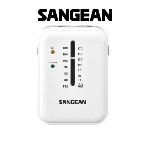 Sangean SR-32 CE AM / FM Pocket Radio (White-Grey) - 1 Year Manufacturer