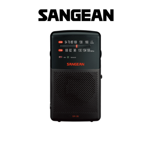 Sangean SR-35 AM / FM Pocket Radio (Black) - 1 Year Manufacturer Warranty