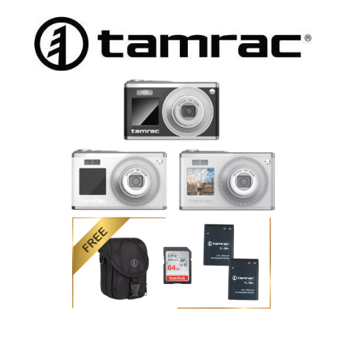 Tamrac TR80 Digital Camera 4K Video Resolution (FREE Pro Compact, Extra Battery, 64gb SD card)