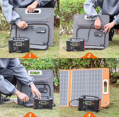 Flashfish/Gofort A201 Portable Power Station with 60W/18V Foldable Solar Panel FREE Foot Massager