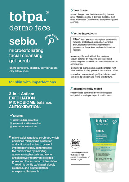 Tolpa Sebio. Microexfoliating Facial Cleansing Gel-Scrub 150ml
