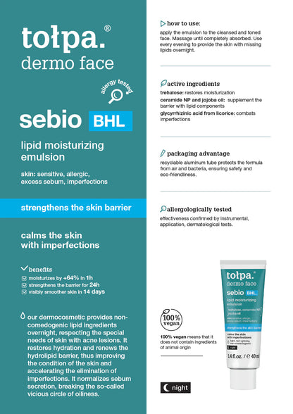 Tolpa Sebio BHL. Lipid Moisturizing Emulsion 40ml