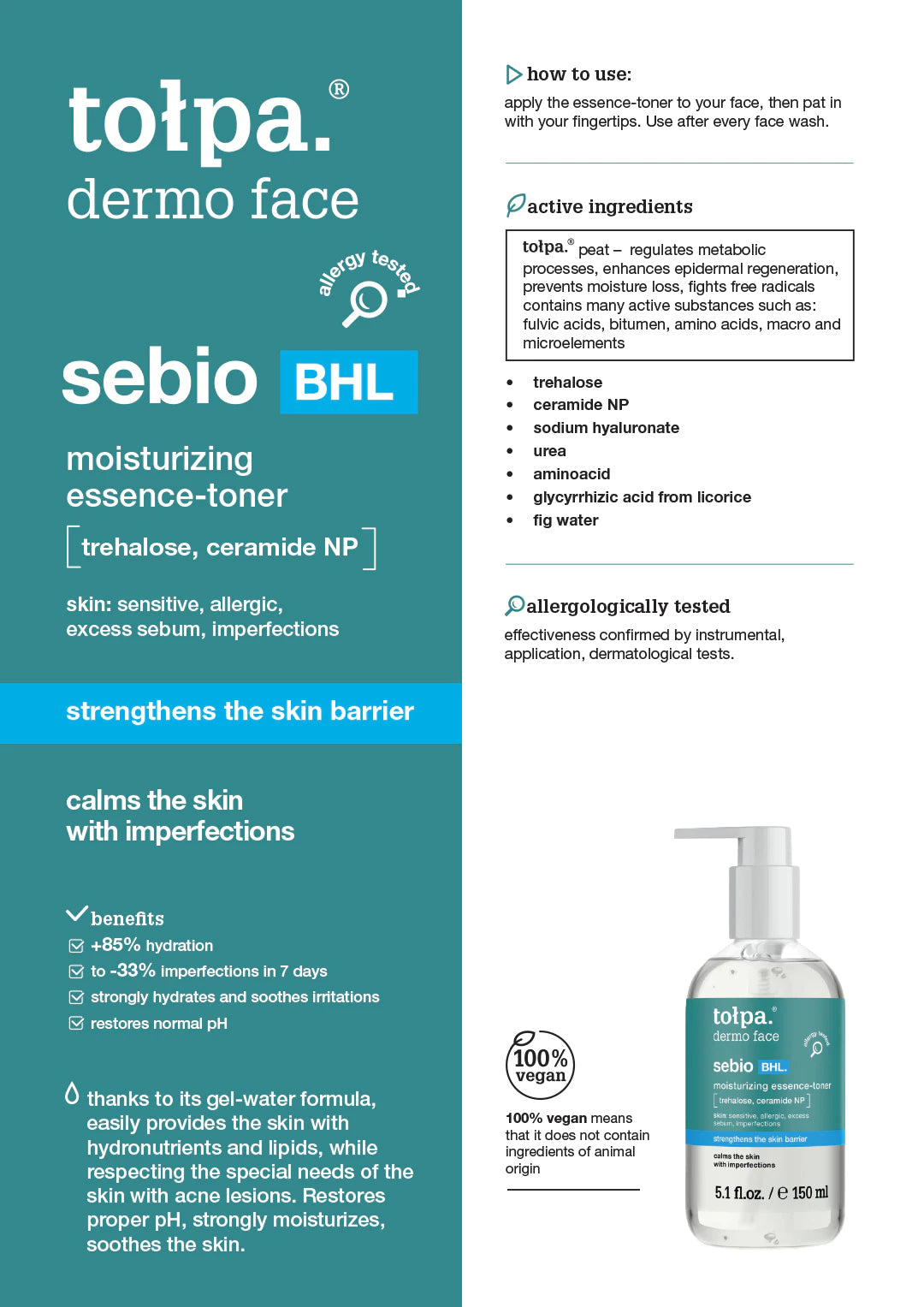 Tolpa Sebio BHL. Moisturizing Essence-Toner 150ml
