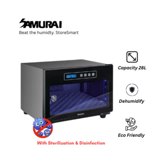 Samurai Digital Dry Cabinet with UVA Sterilization UVA-028(25L)/UVA-040(40L)/UVA-068(60L) - 5 Years Local Manufacturer Warranty