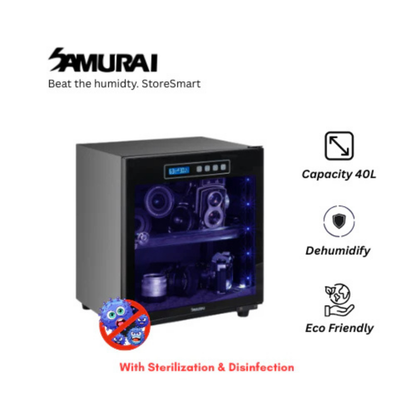 Samurai Digital Dry Cabinet with UVA Sterilization UVA-028(25L)/UVA-040(40L)/UVA-068(60L) - 5 Years Local Manufacturer Warranty