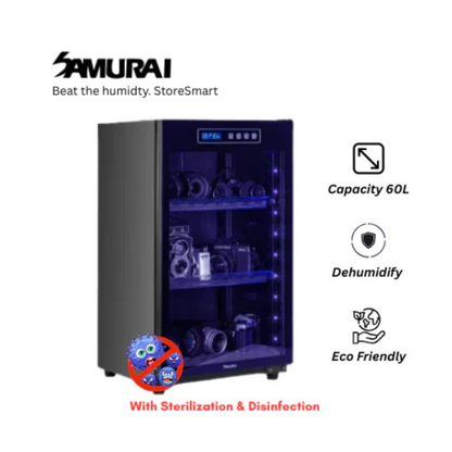 Samurai Digital Dry Cabinet with UVA Sterilization UVA-028(25L)/UVA-040(40L)/UVA-068(60L) - 5 Years Local Manufacturer Warranty
