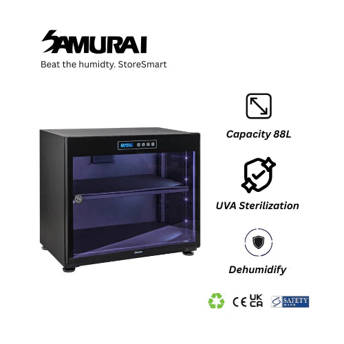 Samurai Digital Dry Cabinet with UVA Sterilization UVA-028(25L)/UVA-040(40L)/UVA-068(60L) - 5 Years Local Manufacturer Warranty