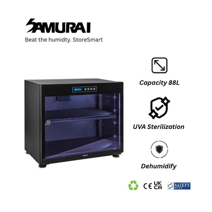 Samurai Digital Dry Cabinet with UVA Sterilization UVA-028(25L)/UVA-040(40L)/UVA-068(60L) - 5 Years Local Manufacturer Warranty