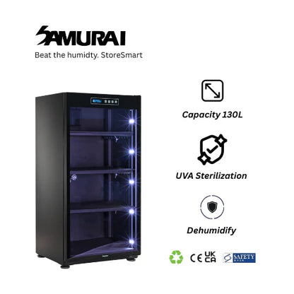 Samurai Digital Dry Cabinet with UVA Sterilization UVA-028(25L)/UVA-040(40L)/UVA-068(60L) - 5 Years Local Manufacturer Warranty