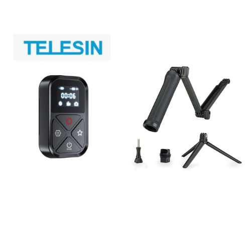 Telesin T10 Remote Controller for Gopro Hero 8/9/10/11/12/13/Max FREE 3-Way Arm Tripod