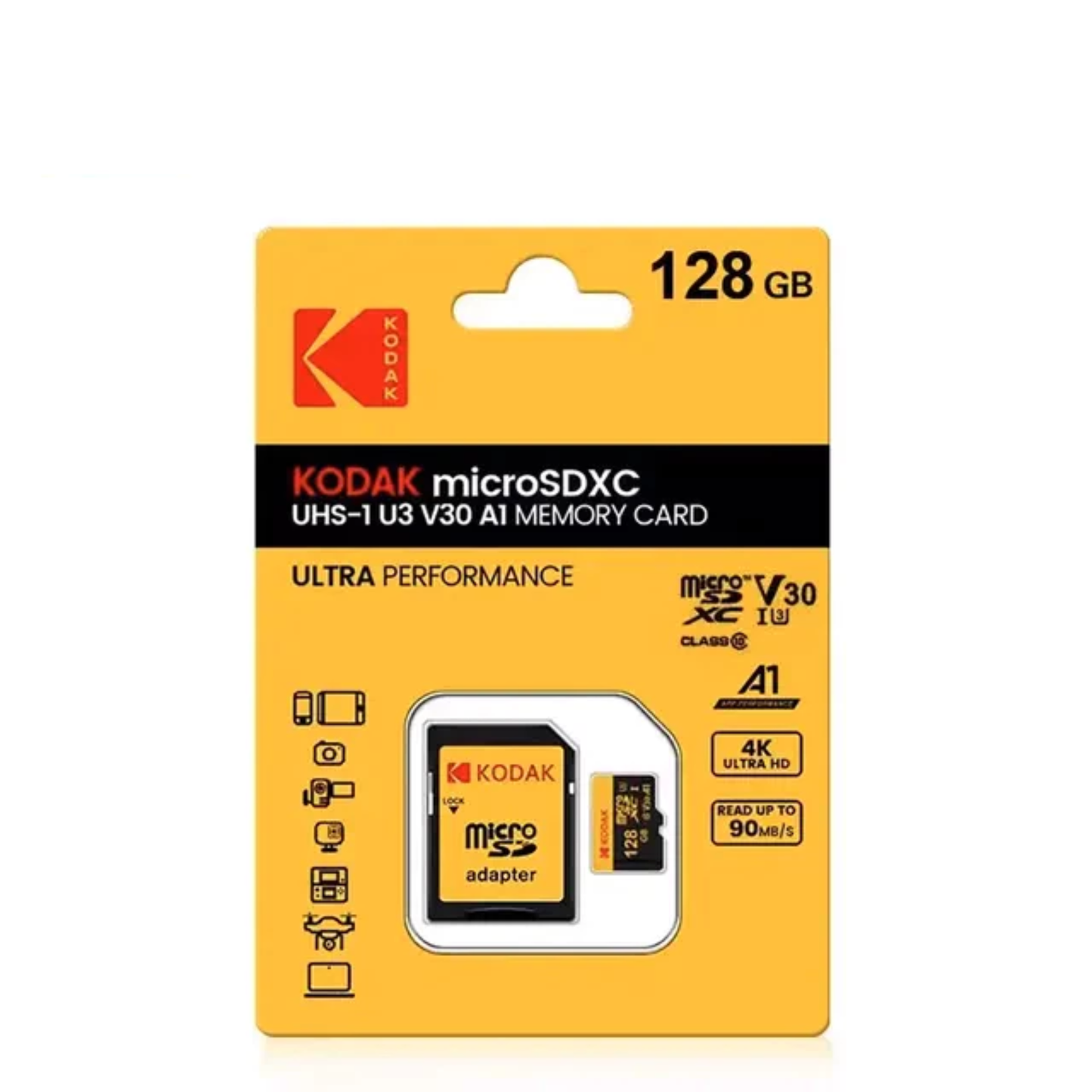 KODAK MicroSDHC C10 UHS-I U3 V30 A1 Memory Cards - 32gb/64gb/128gb