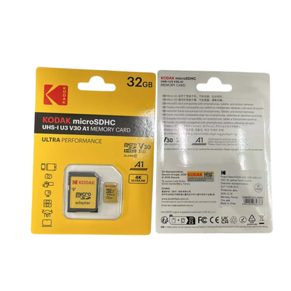 KODAK MicroSDHC C10 UHS-I U3 V30 A1 Memory Cards - 32gb/64gb/128gb