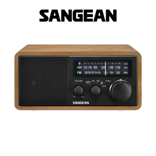 Sangean WR-11BT AM / FM / AUX / Bluetooth Wooden Cabinet Radio (Light Wood-Black) - 1 Year Manufacturer Warranty