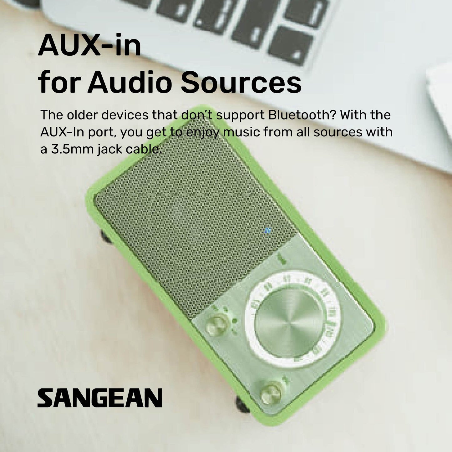 Sangean WR-7 FM / Bluetooth / AUX Wooden Cabinet Radio (Dark Cherry/Walnut) - 1 Year Manufacturer Warranty
