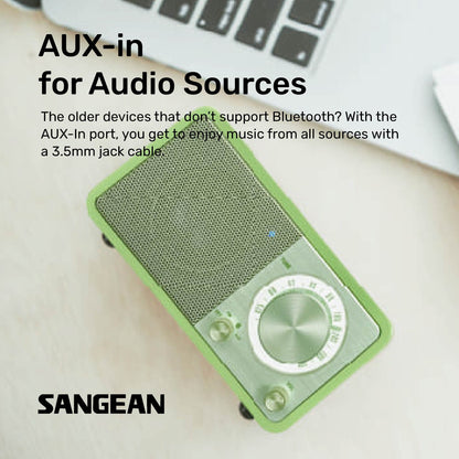Sangean WR-7 FM / Bluetooth / AUX Wooden Cabinet Radio (Dark Cherry/Walnut) - 1 Year Manufacturer Warranty