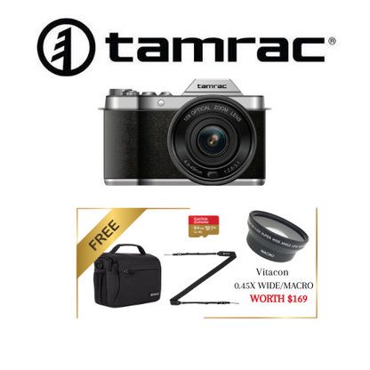Tamrac Digital Camera XR1 (FREE Jazz45, Wide Angle Lens, Camera Strap, 64gb microSD Card)